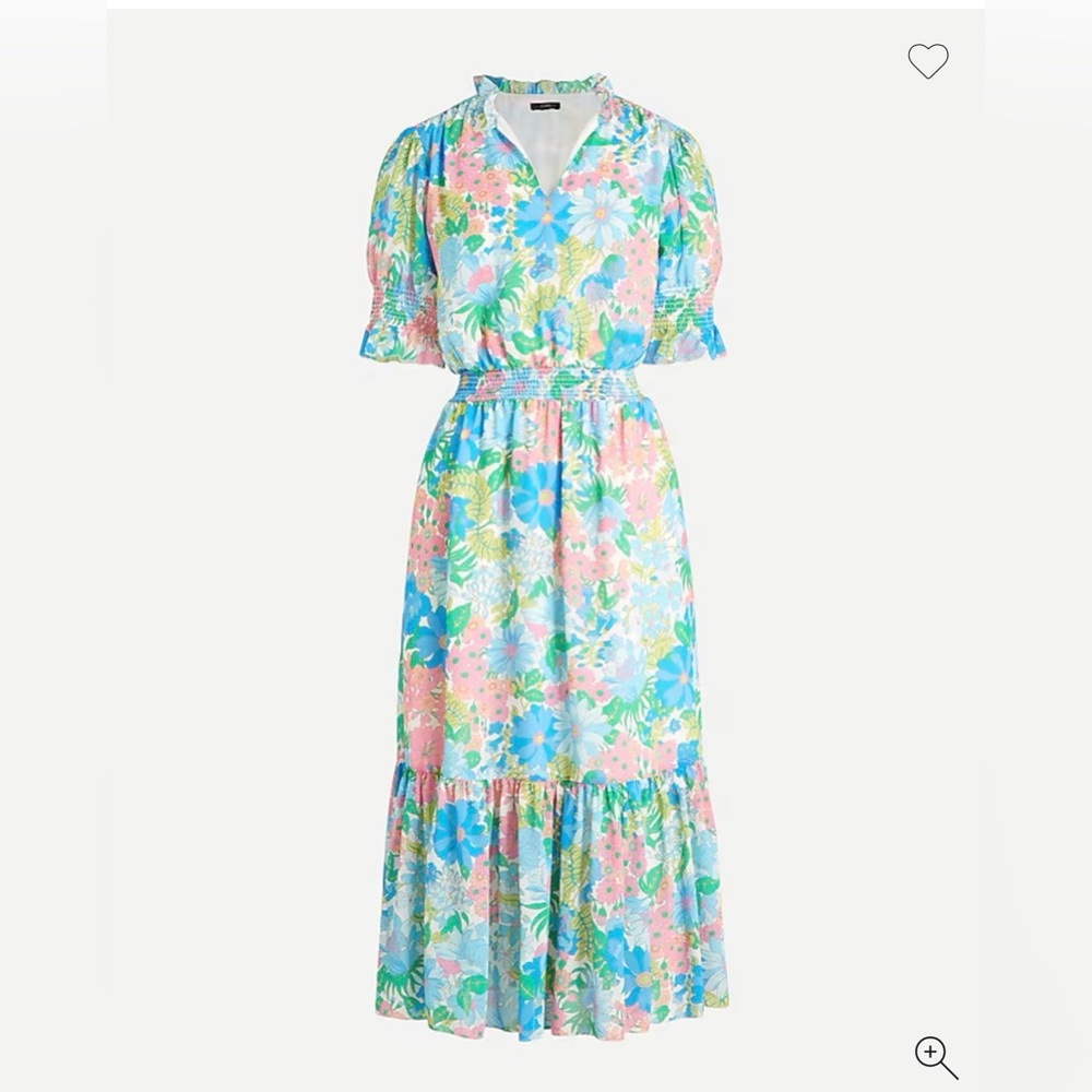 J Crew smocked dress in fairy floral, size S